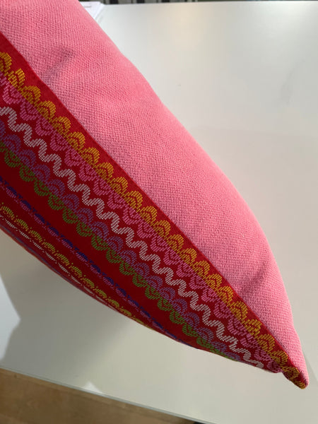 Acheik Silk Red Cushion, NO PIPING
