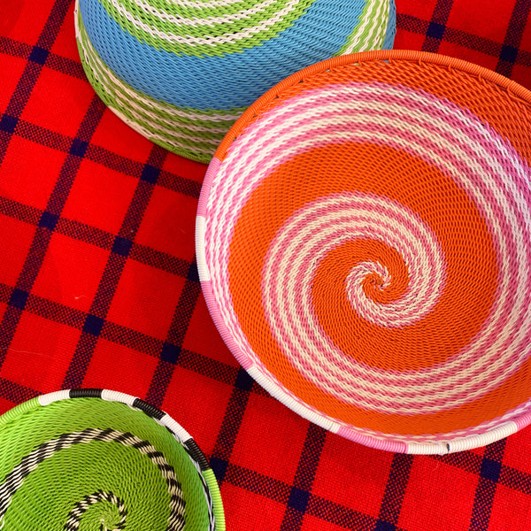 Ring Ring Bowl, Orange/Pink