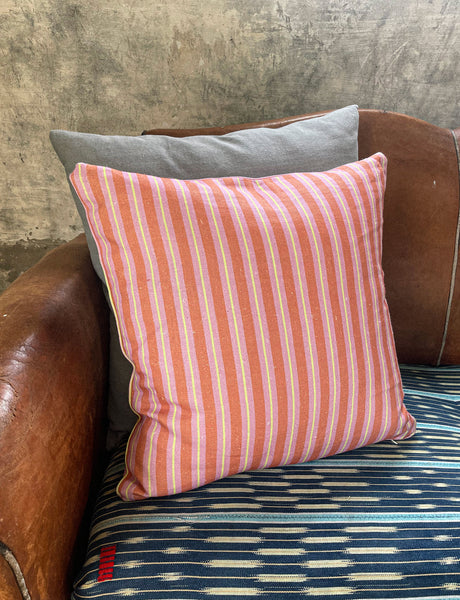 Stripe Cushion, Pink & Orange