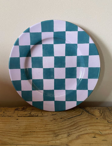 Checkmate Plate, Lilac & Turquoise