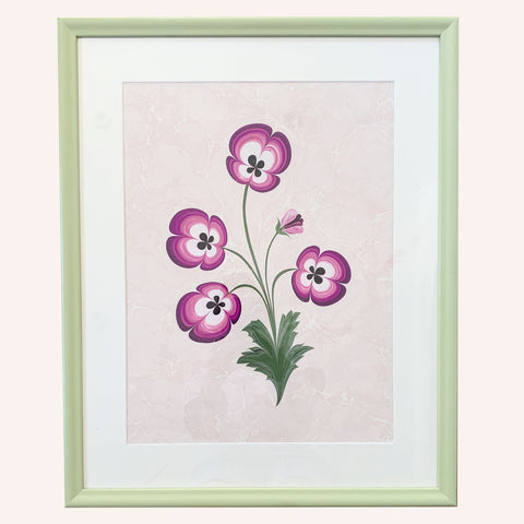 Pansies Ebru Marbling