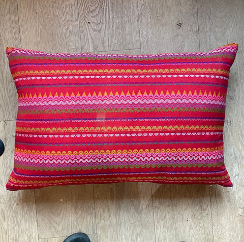 Acheik Silk Red Cushion, NO PIPING