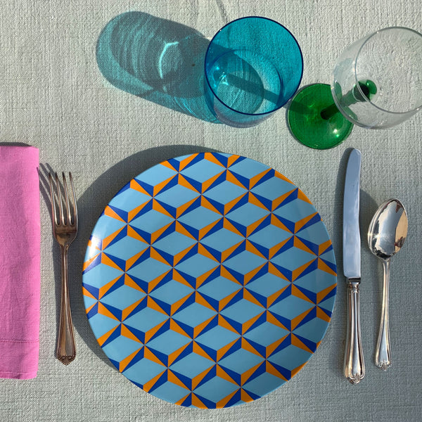 Retro Plate, Blue