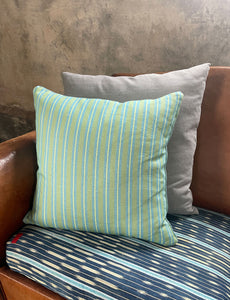 Stripe Cushion, Green & Blue