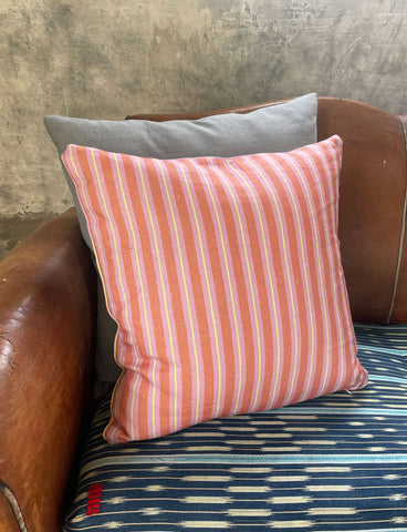 Stripe Cushion, Pink & Orange