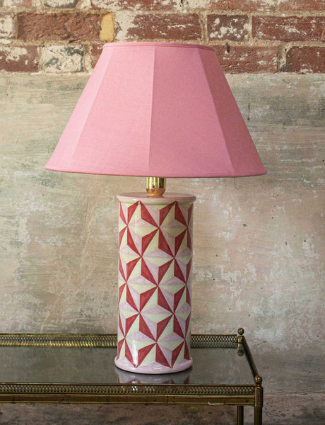 Octagon Silk Lampshade, Rose