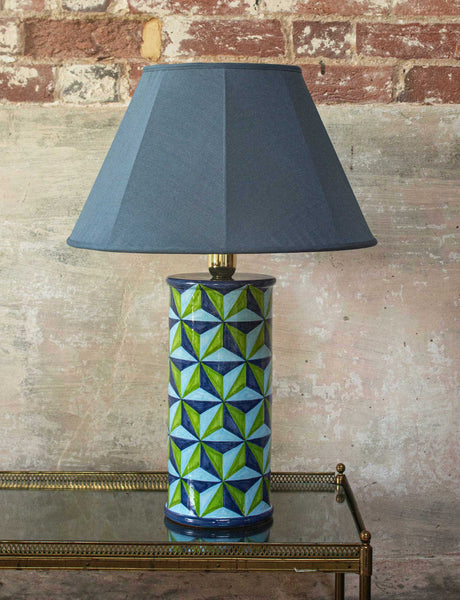 Octagon Silk Lampshade, Blue