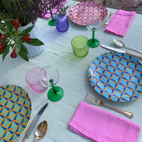 Retro Plate, Blue