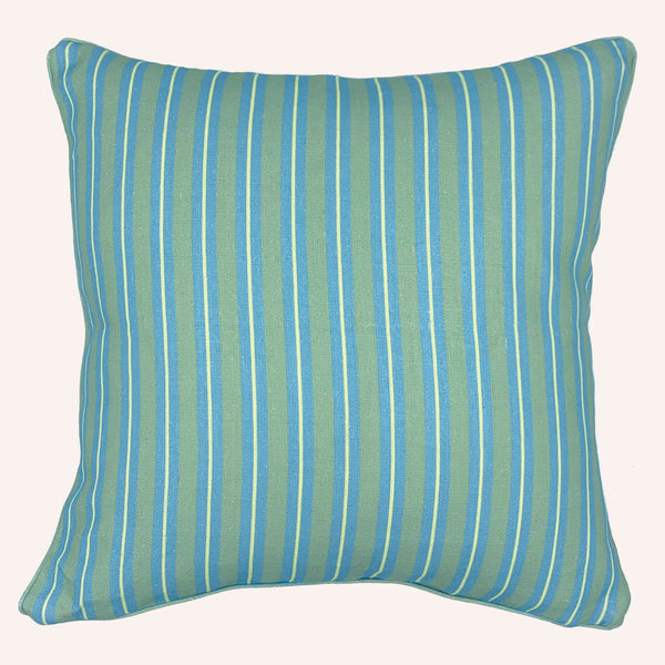 Stripe Cushion, Green & Blue