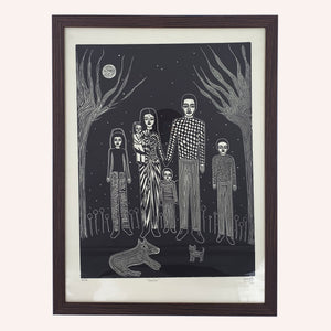 'Familia' Lino Print