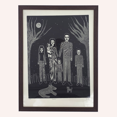 'Familia' Lino Print