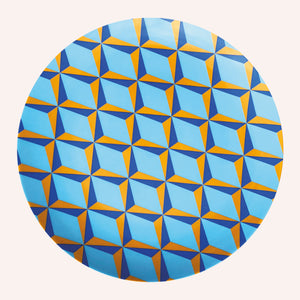 Retro Plate, Blue