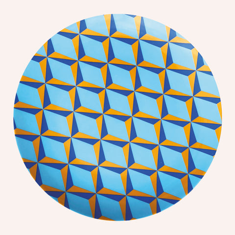 Retro Plate, Blue